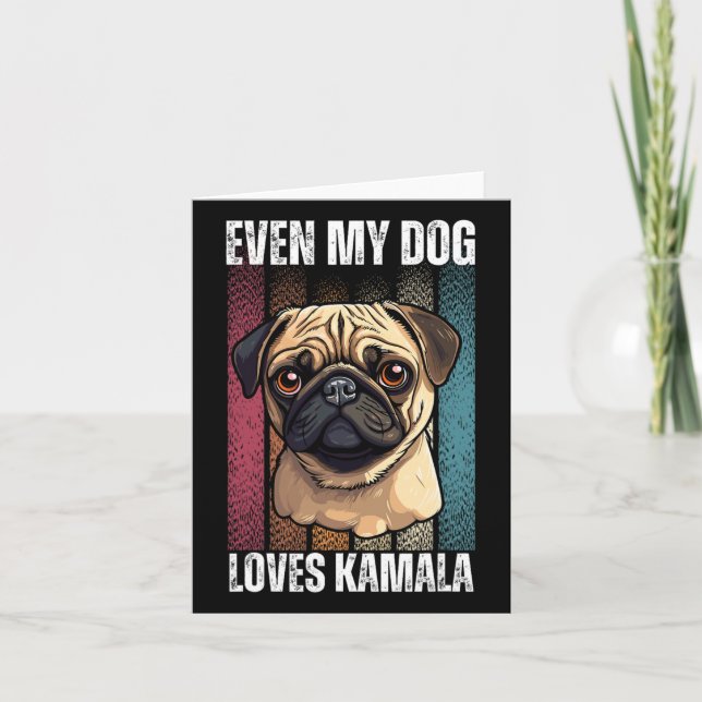 Tarjeta Mi perro ama a los amantes de Kamala Pug (Anverso)