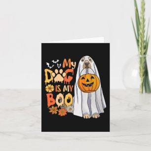Tarjeta Mi Perro Es Boo Halloween Perro Cuto Con Caída De 