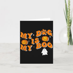 Tarjeta Mi perro es mi Boo Groovy Ghost Dog Halloween Dive
