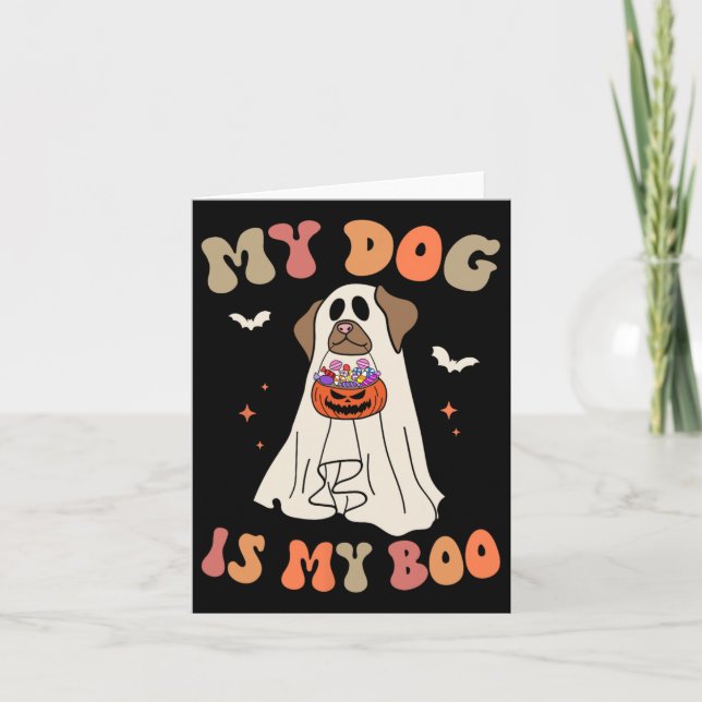 Tarjeta Mi Perro Es Mi Fantasma Fantasma Halloween Lover (Anverso)
