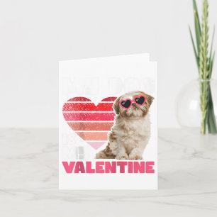 Tarjeta Mi perro es mi San Valentín - tatuaje shih tzu ani