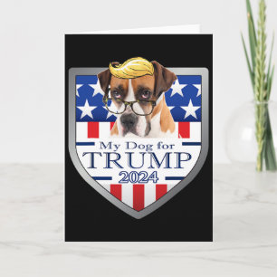 Tarjeta Mi Perro Para Trump Boxer Con Gafas Hombres Mujere