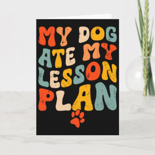 Tarjeta Mi perro se comió mi plan de lección divertido gen