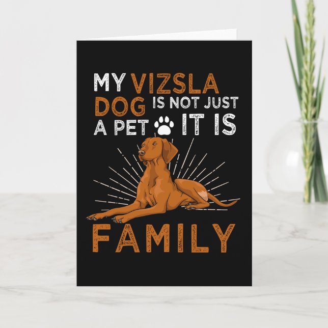 Tarjeta Mi perro vizsla es mi familia (Anverso)
