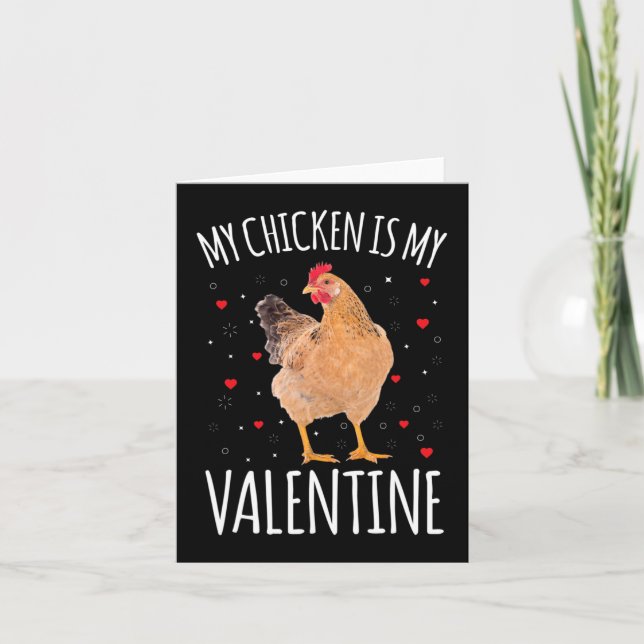 Tarjeta Mi pollo es mi hombre mujer valentín agricultores  (Anverso)