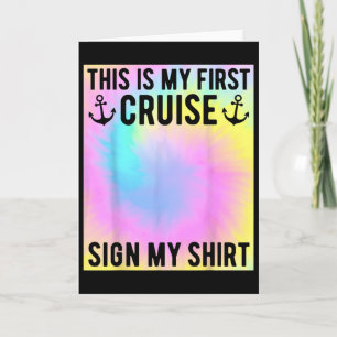Tarjeta Mi primer crucero Firma Mi Camiseta Niños Tie Dye 