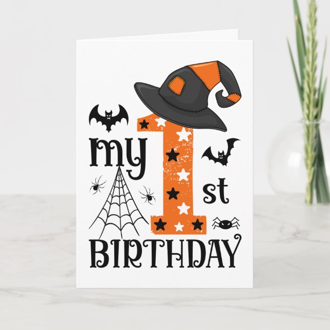 Tarjeta Mi primer cumpleaños de Halloween (Anverso)