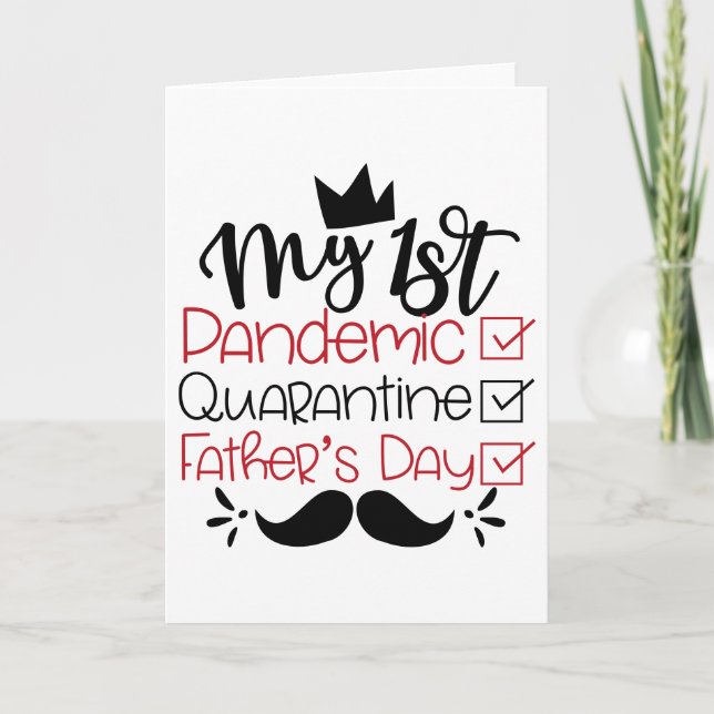 Tarjeta Mi primer Día de Cuarentena para Padres Pandémicos (Anverso)