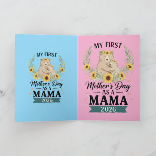 Tarjeta Mi Primer Día de la Madre como Mamá 2026 Oso Giras