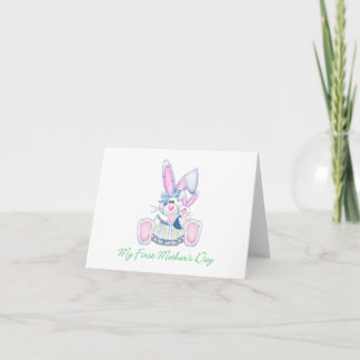Tarjeta Mi primer día de la madre (conejito)