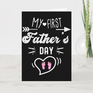 Tarjeta Mi primer día del padre papá por primera vez nuevo