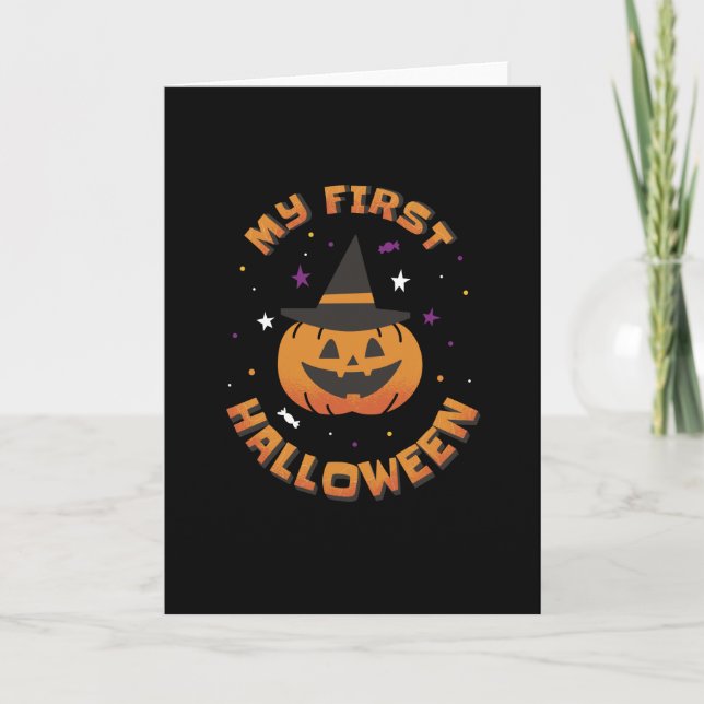 Tarjeta Mi primera calabaza de Halloween (Anverso)
