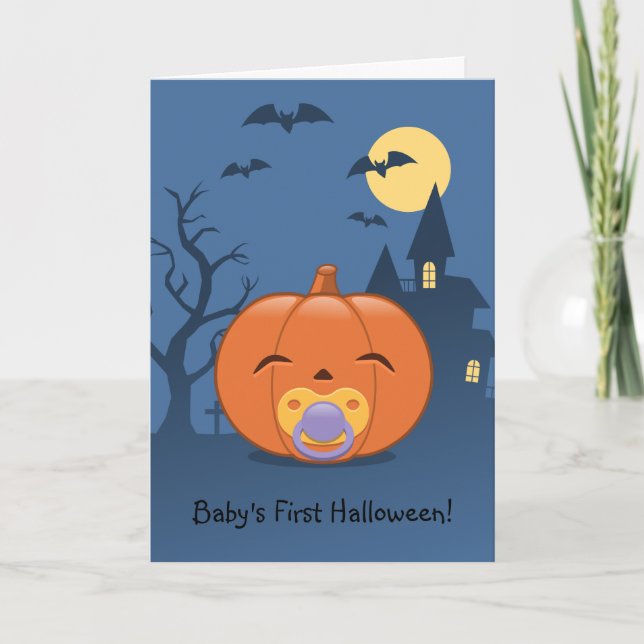 Tarjeta Mi primera Calabaza Pacificadora de Halloween (Anverso)
