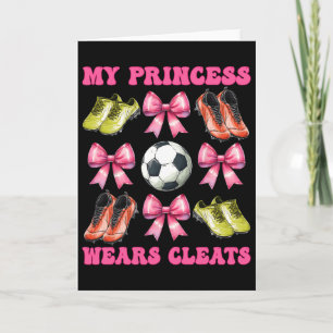 Tarjeta Mi princesa usa tacos de fútbol Mamá del día de la