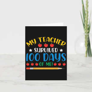 Tarjeta Mi Profesor Sobrevivió A 100 Días De Diversión De