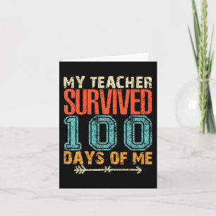 Tarjeta Mi Profesor Sobrevivió A 100 Días De Mí Diversión 