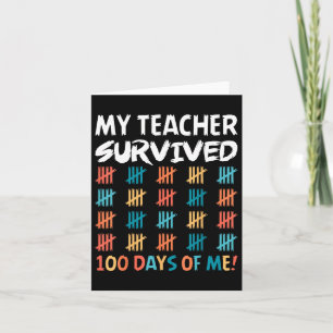 Tarjeta Mi profesor sobrevivió a 100 días de mi feliz día