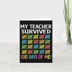 Tarjeta Mi profesor sobrevivió a 100 días de mi feliz día 