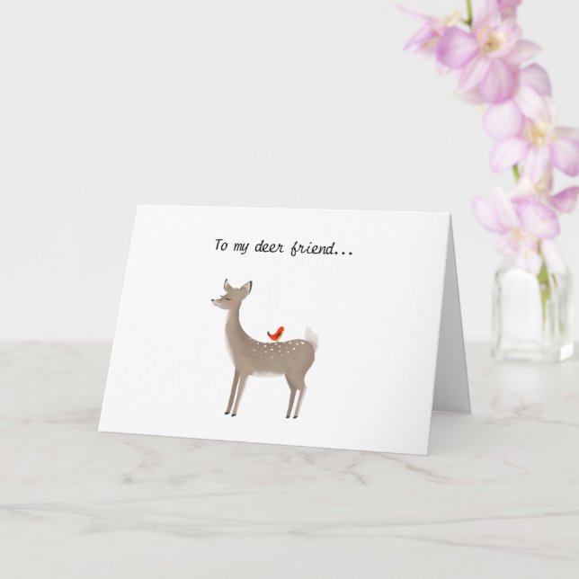 Tarjeta mi querido amigo divertido dulce ciervo (Orquídea)