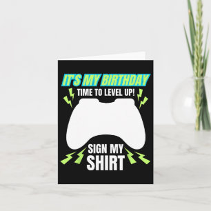 Tarjeta Mi Rótulo de cumpleaños mi juego de video de Tee j