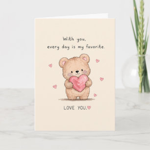 Tarjeta Mi saludo favorito es todos los días es lindo 