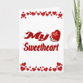 Tarjeta Mi San Valentín corazones rojos 