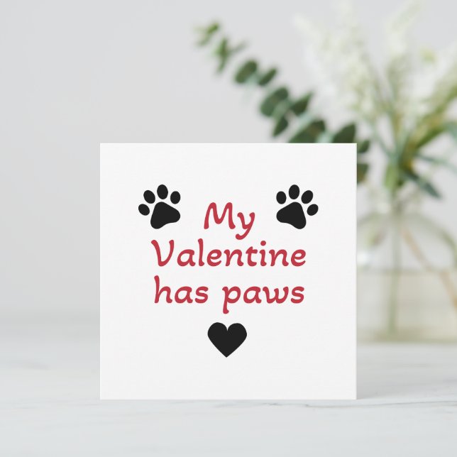 Tarjeta Mi San Valentín tiene patas (Anverso de pie)
