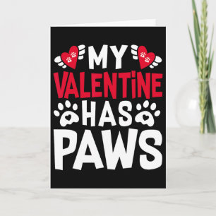 Tarjeta Mi San Valentín Tiene Patas Divertido Gato Perro A