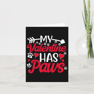 Tarjeta Mi San Valentín Tiene Patas Divertido Gato Perro A