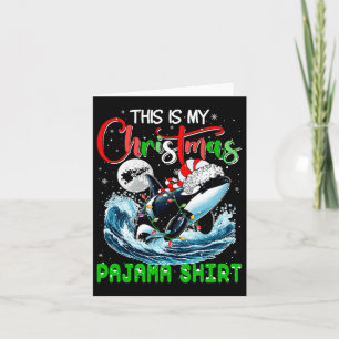 Tarjeta Mi Santa Orca de Pijama de Navidad Amante de los A