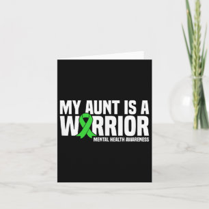 Tarjeta Mi Tía Es Una Cinta Verde Guerrera De Salud Mental