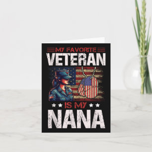 Tarjeta Mi Veterano Favorito Es Mi Nana Bandera De EE. UU.