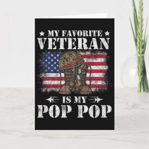Tarjeta Mi Veterano Favorito Es Mi Pop Pop Orgulloso Hijo