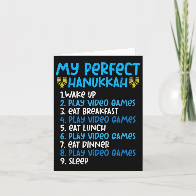Tarjeta Mi videojuego perfecto Hanukkah Chanukah Jew Men B (Anverso)