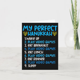 Tarjeta Mi videojuego perfecto Hanukkah Chanukah Jew Men B