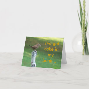 Tarjeta mi wren del mascota, tengo la torta en mi pico….