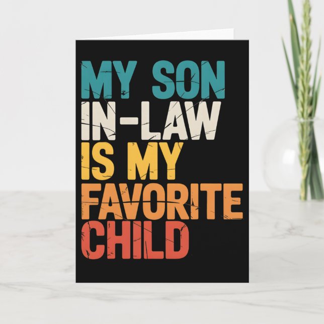 Tarjeta Mi yerno es mi hijo favorito regalos de madre (Anverso)