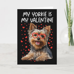 Tarjeta Mi Yorkie es mi San Valentín Yorkshire Terrier Per