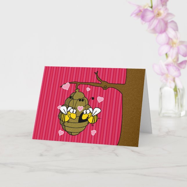 Tarjeta Mía Abeja Día de San Valentín Gráficos de Tornillo (Orquídea)