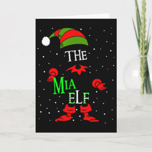 Tarjeta Mia Elf Grupo de Navidad Familiar Pijama Combinand