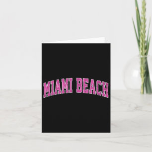 Tarjeta Miami Beach Florida Fl Vintage Sports Design Pink