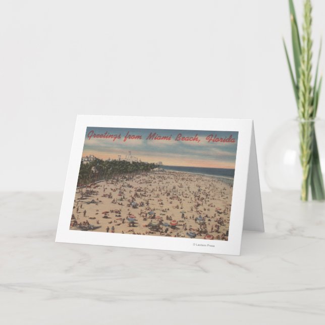 Tarjeta Miami Beach, FloridaGreetings FromMiami, FL (Anverso)