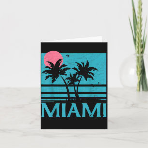Tarjeta Miami Florida Vintage Retro Palmas Divertida Playa
