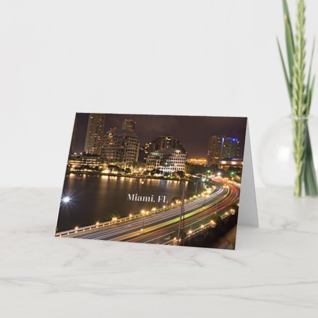Tarjeta Miami, Florida vista panorámica (Anverso)