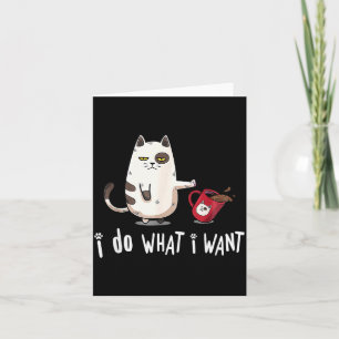 Tarjeta Miau Hago Lo Que Quiero Vintage Gato Negro Taza Ro