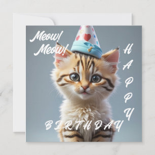 Tarjeta ¡Miau! ¡Miau! Feliz Cumpleaños