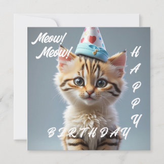 Tarjeta ¡Miau! Miau! Feliz Cumpleaños