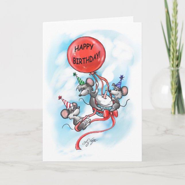 Tarjeta Mic, Mac y Moe's Happy Birthday Celebration (Anverso)