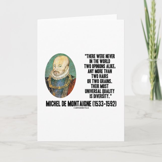 Tarjeta Michel de Montaigne nunca dos opiniones cita (Anverso)