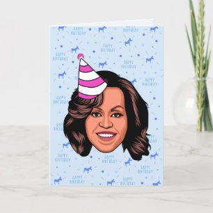 TARJETA MICHELLE OBAMA BIRTHDAY